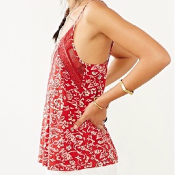 Urban Outfitters Red Floral Tank - Picture 3 of 7